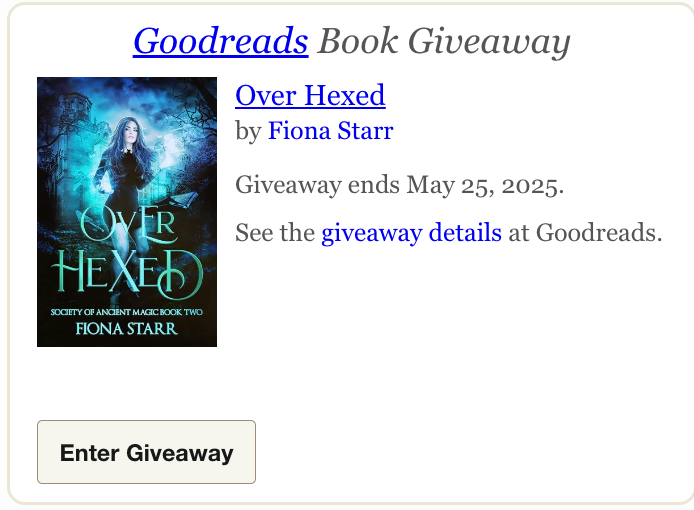 Win *Over Hexed* in my Goodreads EBOOK Giveaway!